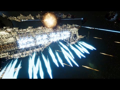 Skalgrim Mod - Imperial Navy vs Orks - Massive Battle - Battlefleet Gothic Armada 2