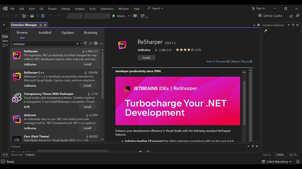 Resharper in Visual Studio 2022 (Getting Started)