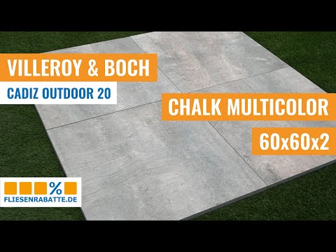 Villeroy & Boch Cadiz OUTDOOR 20 Chalk Multicolor 60x60 cm Terrassenplatten 2 cm 2803 BU1M 0