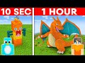 10 Seconds Vs 1 Hour Pokemon Build Challenge In Minecraft