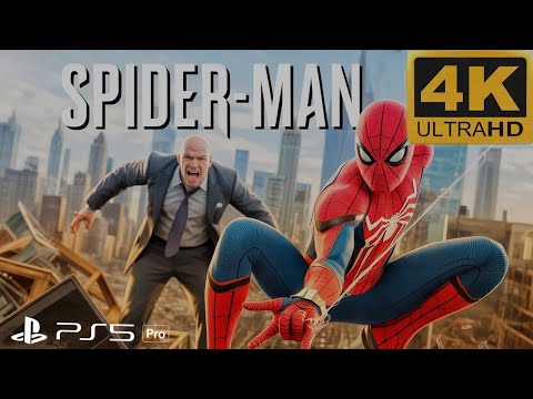Spider-Man Remastered PS5 | Full Intro Gameplay + Kingpin Boss Fight (4K HDR ) #spiderman 