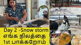 North Carolina Day2 Snow storm ❄️🌨 Outside House tour ~Day with Tamil family in USA ~Family Traveler
