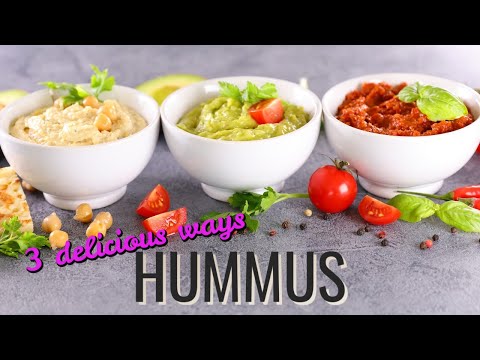 3 Delicious HUMMUS Recipes | Healthy & Easy Dips