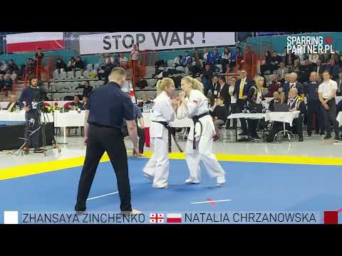 Natalia Chrzanowska vs Zhansaya Zinchenko Women 50Kg European Karate Shinkyokushin Championship 2022