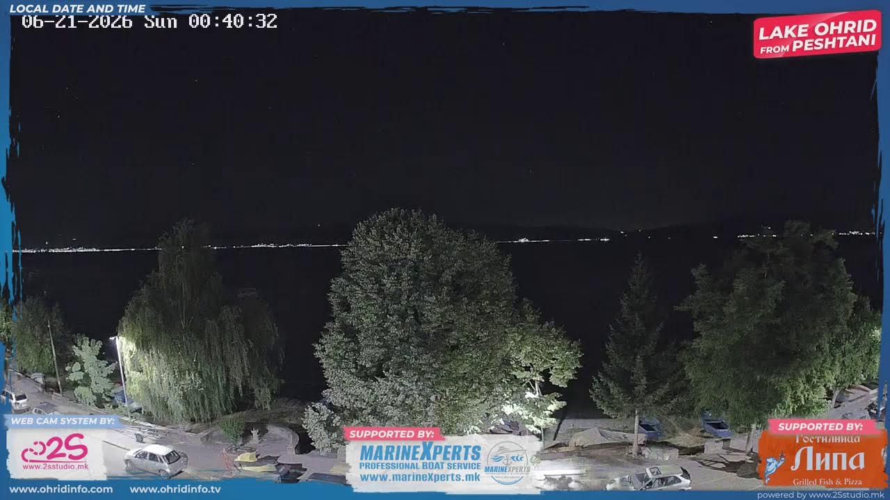 Live webcam view of Lake Ohrid Shores from Peshtani
