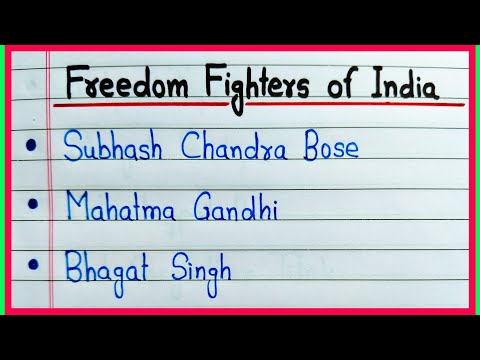 Names of Indian freedom fighters || 20 Freedom fighters name in English || Freedom fighter of India