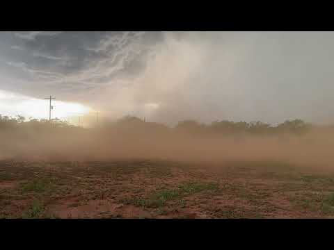 Storm Winds Blow Cloud of Dirt Through Field in Texas