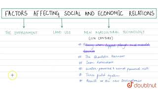 FACTORS AFFECTING SOCIAL AND ECONOMIC RELATIONS