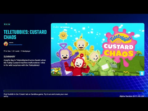TELETUBBIES Custard Chaos - ALL Quests 13/13 EP 22/22 Walkthrough Gameplay The Sandbox AS5
