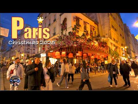 Paris, France 🎄- Paris Christmas Lights and Decorations ⎮ Christmas walk in Paris ⎮ Paris 4K HDR