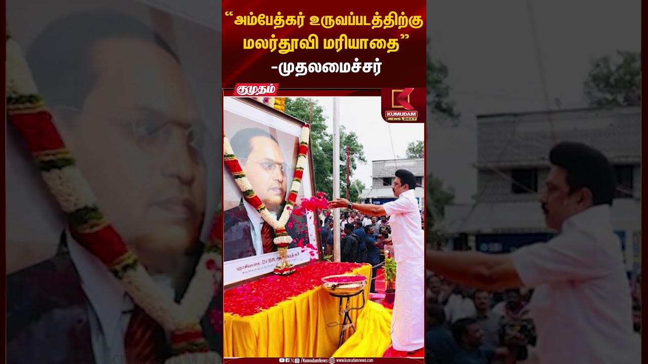 CM Stalin | “அம்பேத்கர் உருவப்படத்திற்கு மலர்தூவி மரியாதை”-முதலமைச்சர் | Education development