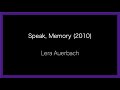 Auerbach, Lera - Speak, Memory