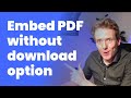 How to embed a PDF viewer into your website without the ability to download