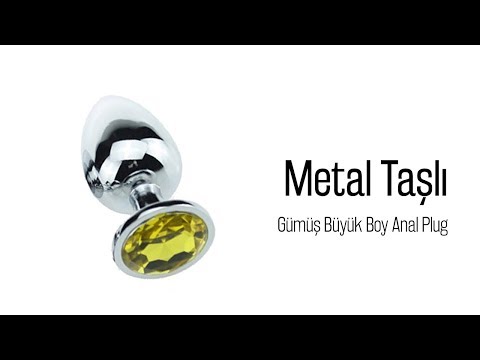  Gümüş Metal Taşlı Büyük Boy Anal Plug