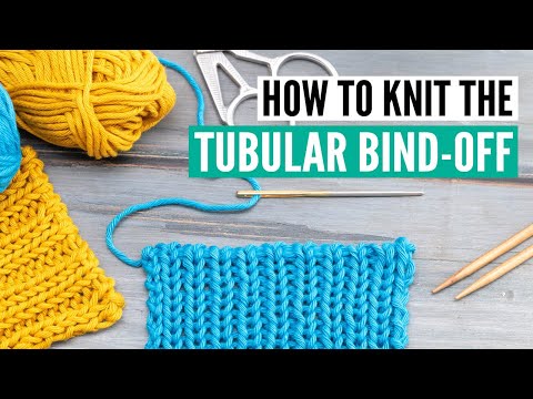 How to knit the tubular bind off - invisible edge for 1x1 rib stitch (and 2x2 rib)