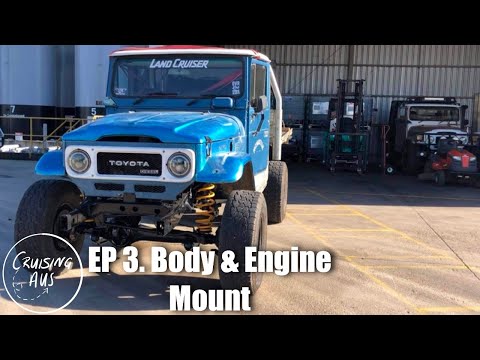 Body And Engine Mounted! HJ47  - 80 Series Landcruiser Build! - Ep3- Engine, Body and Tray Installed
