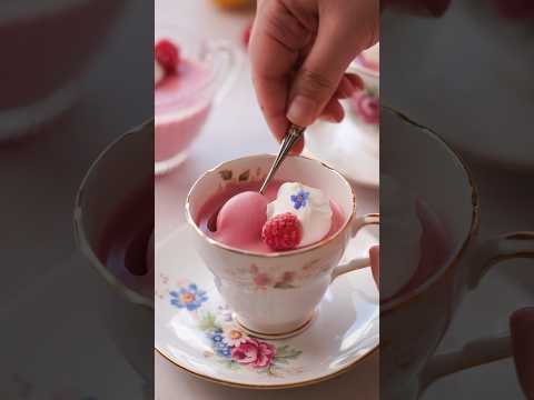 Raspberry posset - so much creamy raspberry flavor!