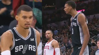 Victor SHUTS UP Trash Talking Dillon Brooks With His Dunk On Jabari Smith! Spurs vs Rockets