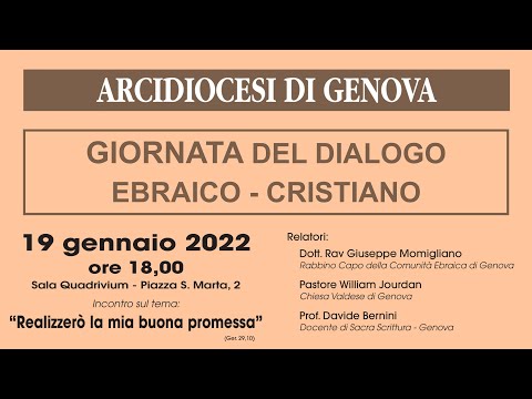 19 gennaio 2022 - Incontro per la giornata del dialogo Ebraico - Cristiano