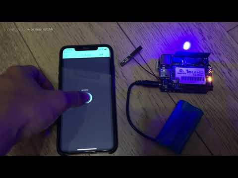 IoT Test - Turning a blue LED on and off (via. Arduino Yun & Blynk for iOS)