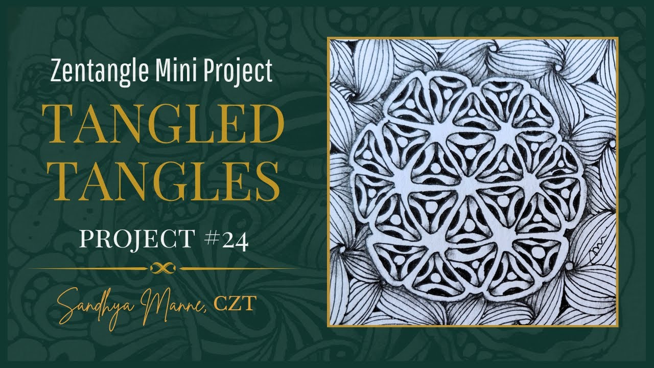 A Zentangle® Mini Project, with tangle TRIPOLI, a tutorial TANGLED TANGLES #24