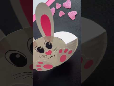 Paper plate easter bunny | Easter craft ideas | #shorts