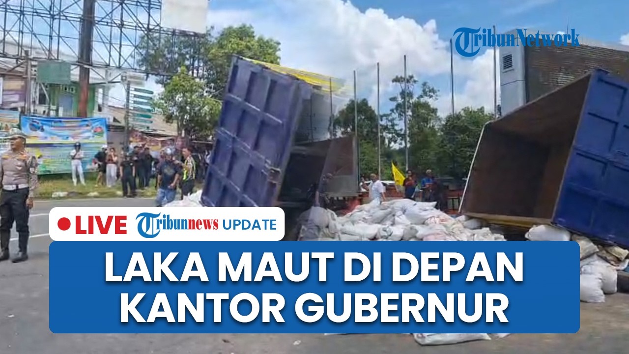LIVE: Laka Maut Truk vs Motor di Depan Kantor Gubernur Babel, Remaja dan Balita Tewas