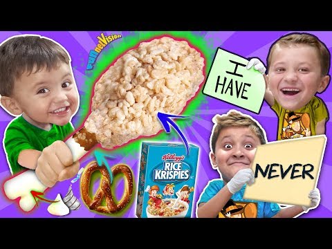 NEVER HAVE I EVER + DIY THANKSGIVING TURKEY LEG w  Rice Krispies Treats FUNnel Family Recipe