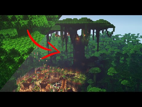 How to build the perfect GIANT TREE and jungle town in Minecraft [Survival Friendly] [Timelapse]