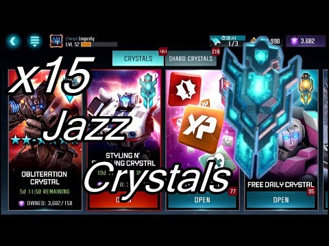 Opening x15 Jazz Crystals | x1 T3 Class Spark - Transformers: Forged to Fight