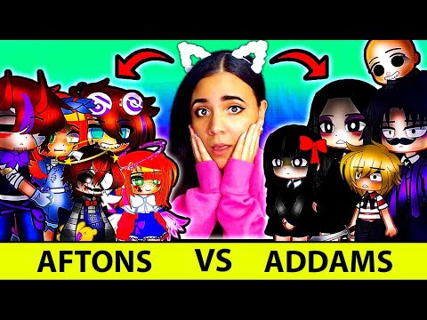 💜 AFTON FAMILY MEETS ADDAMS FAMILY 🖤 WEDNESDAY STORY 🖤 FNAF Gacha Club Mini Movie Reaction + Roblox