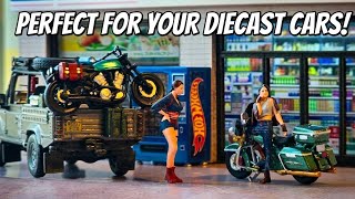 FIRST LOOK! Moreart Lara Tomb Raider And Harley Davidson motorcycle, 1/64 scale.