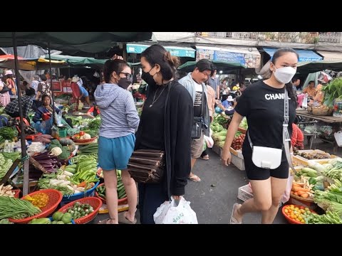 Cambodia's Busy Market - People Activities, Vendors, Fruits, Meat & More…