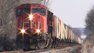 preview picture of video 'CN 5691 West by Charter Grove, Illinois on 1-2-2013'