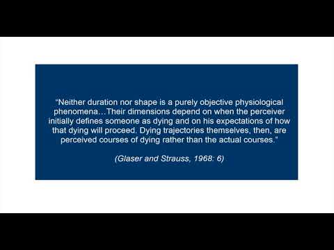 What are "dying trajectories"? Examples of dying trajectories; Glaser and Strauss