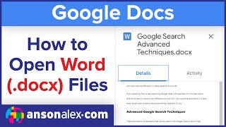How to Open a Word Document in Google Docs Tutorial