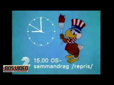 SVT2 (Sweden) Clock during Olympic Games of 84