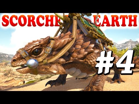 ARK Scorched Earth -Ep4- CONTINUE BASE BUILDING & THORNY DRAGON TAME (Scorched Earth Map Gameplay)