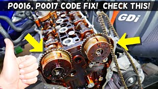 HYUNDAI KIA GDI CODE P0016 P0017 ENGINE LIGHT ON
