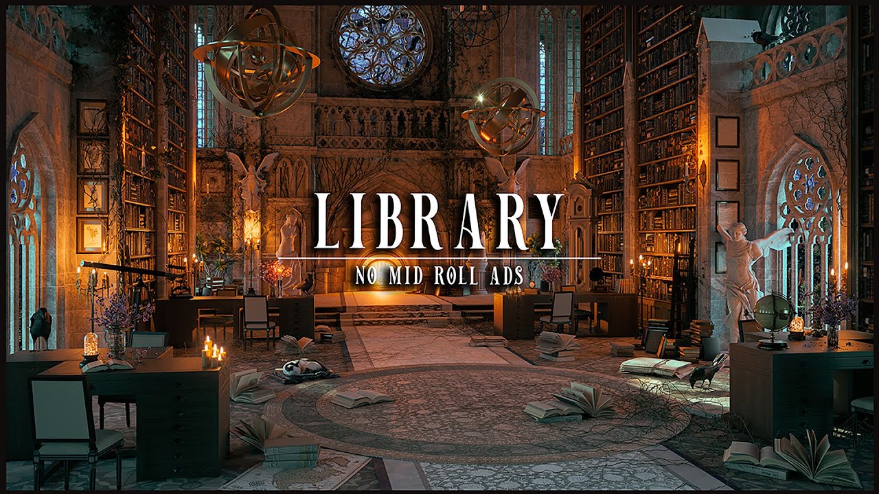 🕯Cozy Locked Library Ambience ASMR Room: Orilium - Magical Readathon ✨