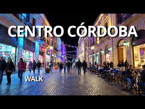 Peatonal de Cordoba de Noche | Recorrido Completo en 4K Argentina