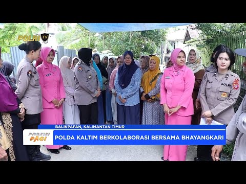 POLWAN POLDA KALTIM BAGIKAN 100 KANTONG BERAS KEPADA MASYARAKAT