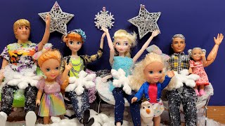 New year 2024 ! Elsa & Anna toddlers - surprise guest - musical chairs game - Barbie dolls