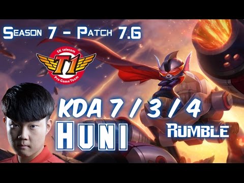 SKT T1 Huni RUMBLE vs SHEN Top - Patch 7.6 KR Ranked