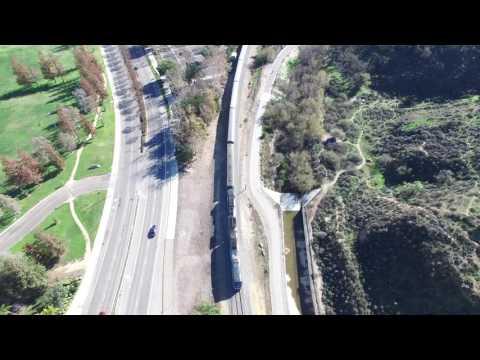 Flying above Simi Valley Train Station