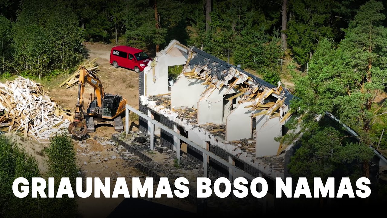 Nufilmuota: Vilniaus rajone griaunamas Antano Boso namas