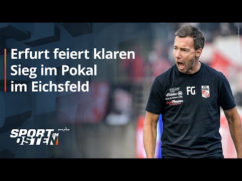 Rot-Weiß Erfurt feiert klaren Sieg im Pokal beim 1. FC Eichsfeld | MDR