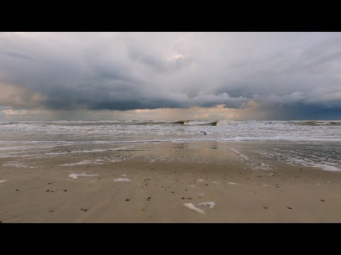 Stürmische Nordsee, Originalsound mit Wind und Meeresrauschen in 5K