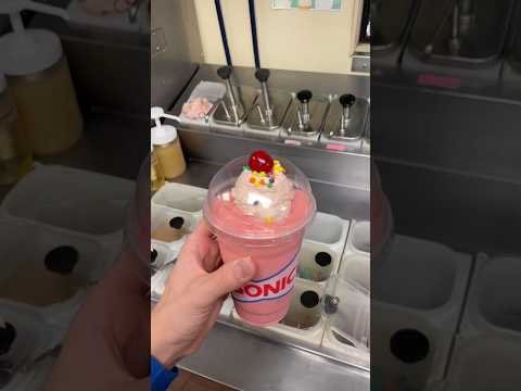 Red Cream Slush With Nerds 🥶😋 #foryou #icecream #food #mcdonalds #sonic