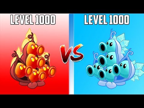 Fire Peashooter LEVEL 1000 vs Snow Pea LEVEL 1000! Mod in Plants vs. Zombies 2 Gameplay